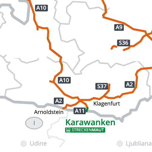 A11 Karawanken Snelweg & Tunnel (Rijrichting Zuid)